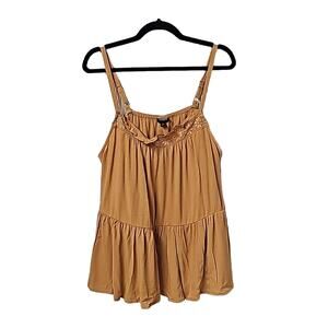 Torrid Crinkle Gauze Sleeveless Crochet Tank Women's Plus Size 1X NWT